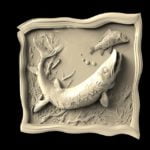 Fishes in Frame 3D STL Model for CNC Router