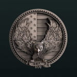 USA Eagle 3D STL Model  For CNC Router