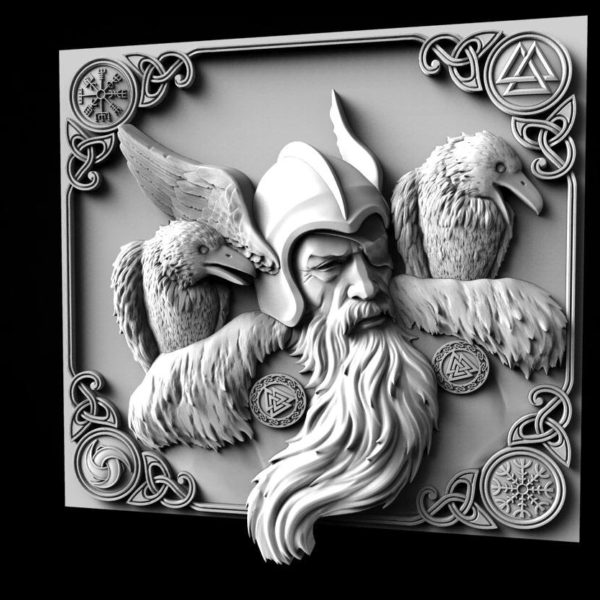 Celtic One And Crows 3d Stl Model For Cnc Router Instant Download