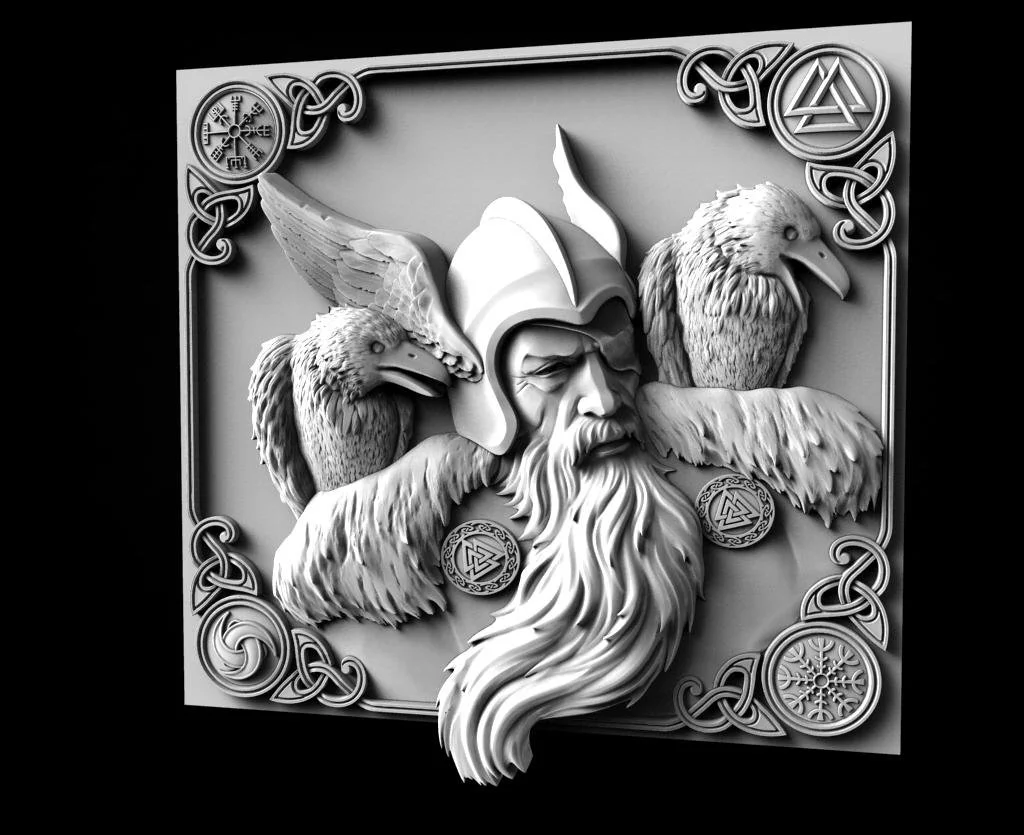 Celtic One And Crows 3d Stl Model For Cnc Router Instant Download 