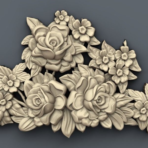 Flowers 3d Stl Model For Cnc Router Instant Download Artcam Aspire