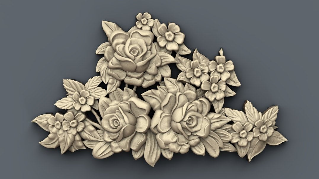 flowers decor cnc file model