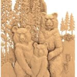 bears 3d stl model for cnc router or 3d printer