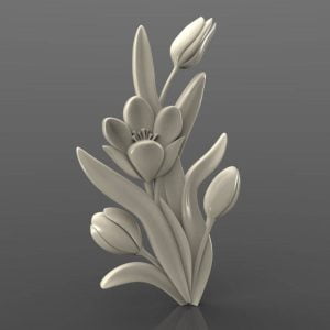 tulips cnc file decor model