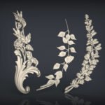 Leaf Decors 179 3D STL Model for CNC Router Relief Artcam Aspire Vcarve