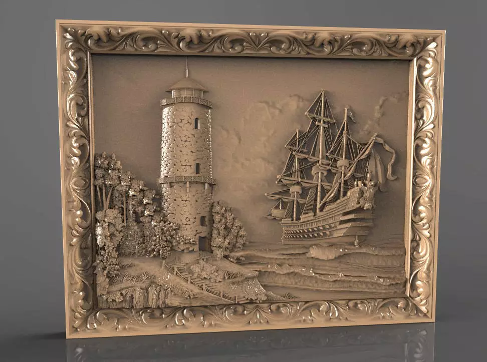 Ship and lighthouse cnc file