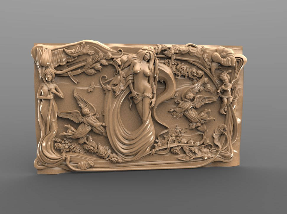 file Artcam/Aspire Model for CNC  engraving carving relief 5 models 3D STL 