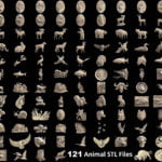 121 pcs Animals 3D STL Models Collection Set