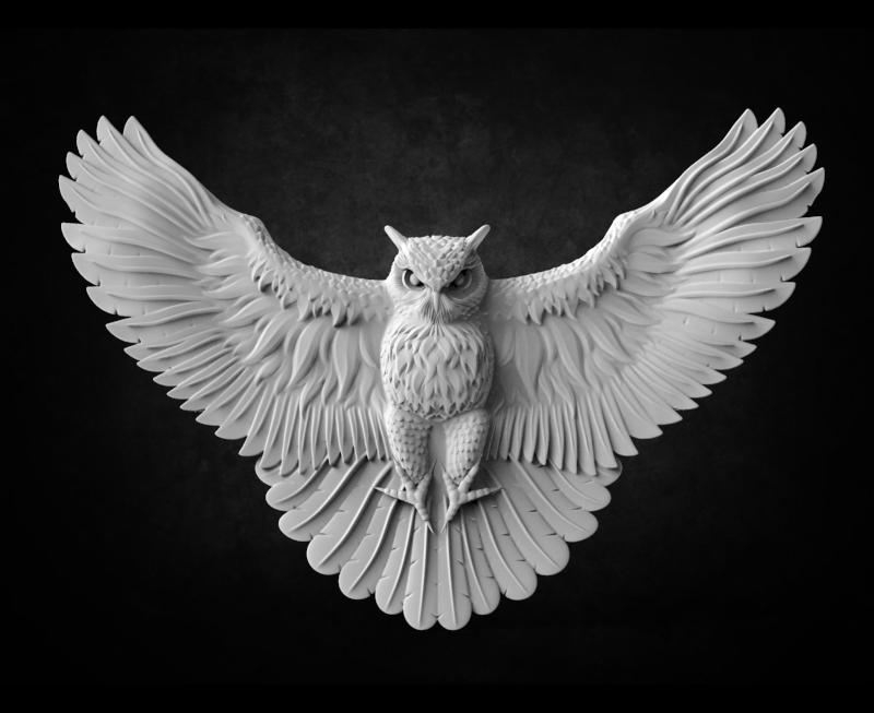 Download Owl 3d Stl Model For Cnc Router Instant Download