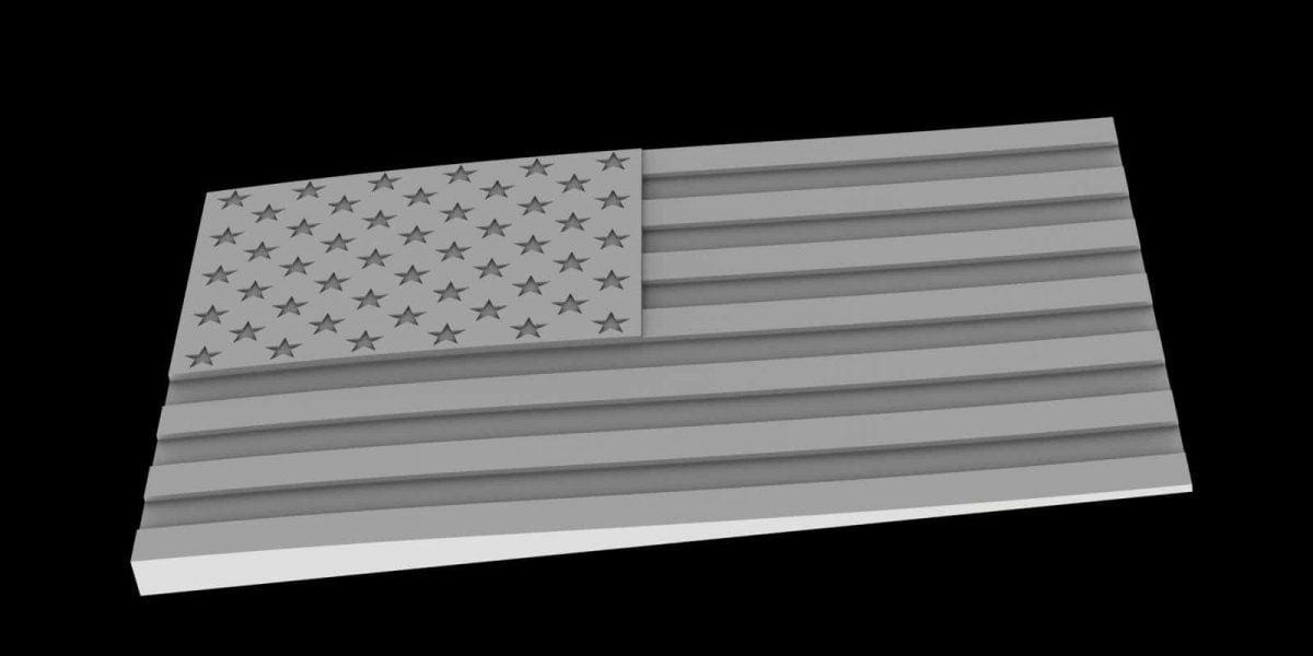 3D STL Models for CNC Artcam Aspire"USA Flag"United States of America Flag.AF1 