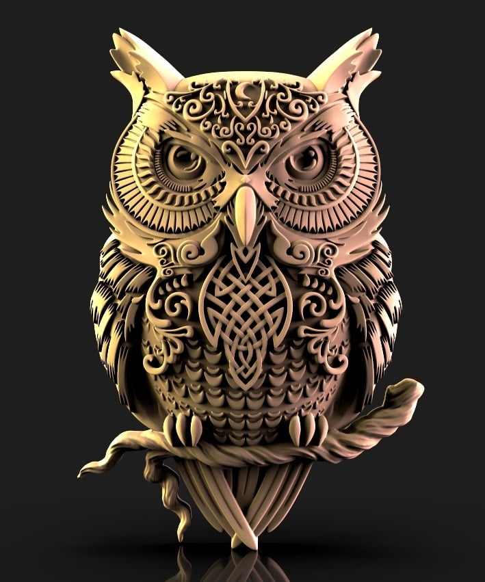 Download Owl 3d Stl Model For Cnc Router Carving Machine 3d Printer Relief Artcam Aspire Cut3d Vcarve Carvewright 3d Stl Models For Cnc Routers And 3d Printers