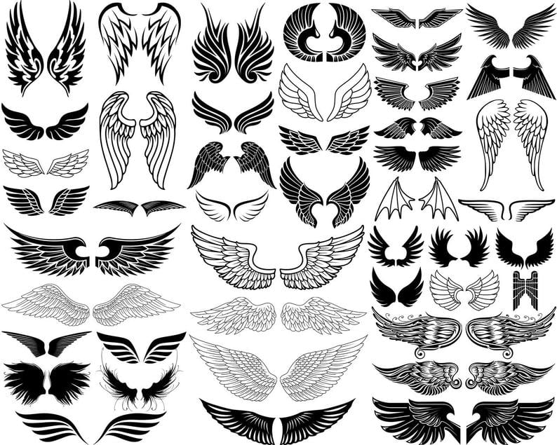 View Free Half Wings Svg Files PNG Free SVG files | Silhouette and