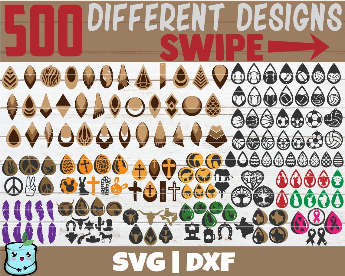 500 Different HUGE Earring SVG Bundle