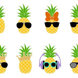 Pineapple SVG, Pineapple Sunglasses SVG, Pineapple Clipart, For Cricut, For Silhouette, Cut Files, Vector, Shirt Design, Summer Dxf, Png