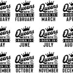 Queens Are Born In SVG, January, February, March, Birthday SVG, Birthday Queen SVG, For Cricut, For Silhouette, Cut File, Dxf, Png, Svg