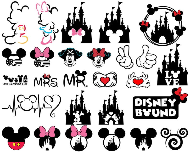 Mickey Mouse SVG Minnie Mouse SVG Disney Castle SVG Vector Files