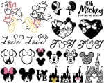 Mickey Mouse SVG Minnie Mouse SVG Mickey Head Mickey Love SVG Vector Files