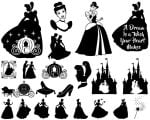 Cinderella SVG, Princess SVG, Disney Princess, Castle, Svg Files for Cricut, Vector, Silhouette, Cut File, Png, Eps, Dxf