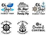 Oh Ship It's a Family Trip SVG, On Cruise Control SVG, Cruise SVG, For Cricut, For Silhouette, Cut Files, Vector, Dxf, Eps, Png, Svg