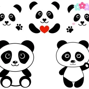 Panda SVG Panda Face SVG File Cute Panda Head Clipart Vector Files