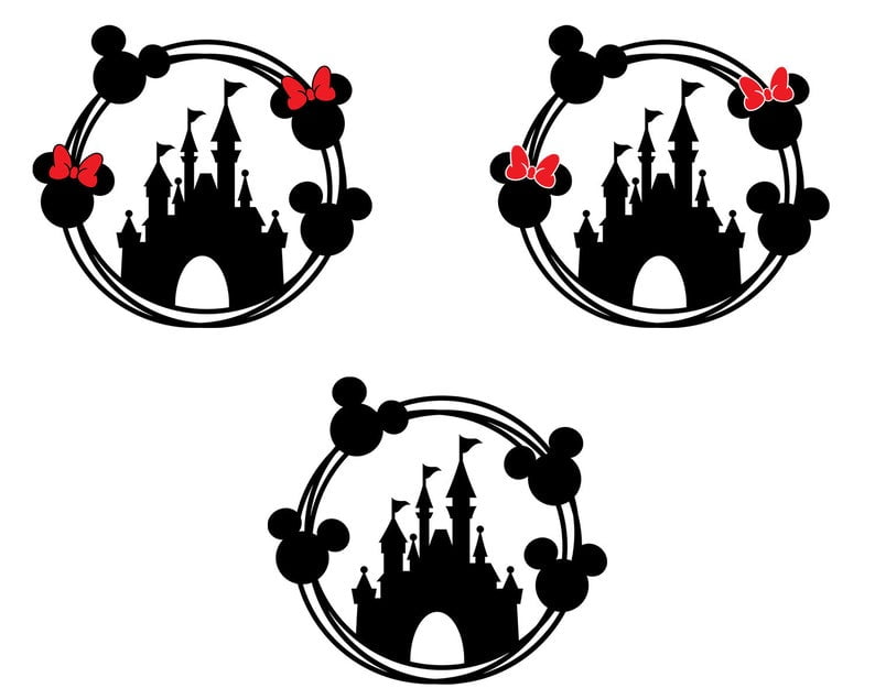 Mickey Mouse SVG, Minnie Mouse SVG, Disney Castle Svg, Clipart, For Cricut, For Silhouette, Cut File, Vector, Vinyl File, Png, Dxf, Svg File