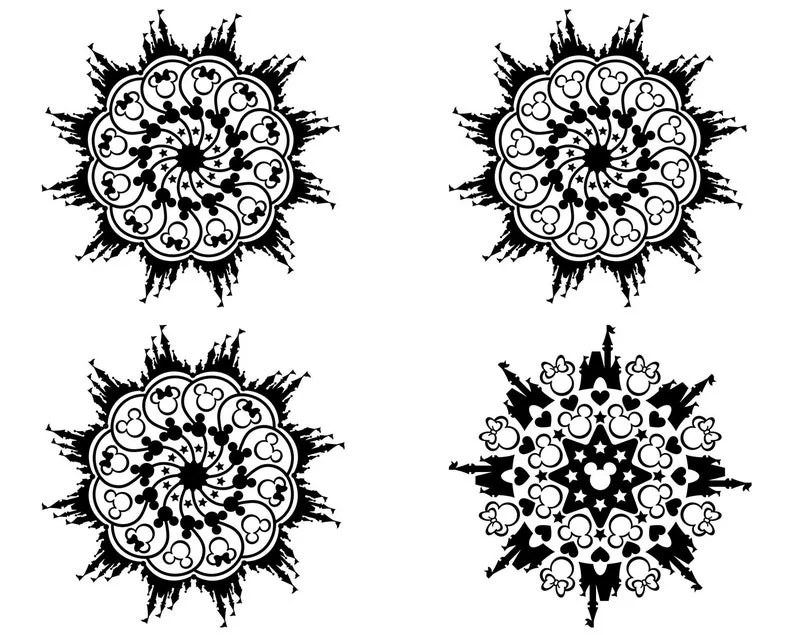 Mickey Mouse SVG, Disney Mandala SVG, Mickey Mandala SVG, Minnie Mandala Svg, Modern Mandala Svg, Disney Svg, Cricut, Silhouette, Cut File