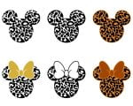 Mickey Leopard SVG, Mickey Cheetach SVG, Mickey Flower SVG, Mickey Outline, Minnie Svg, For Cricut, For Silhouette, Cut File, Dxf, Png