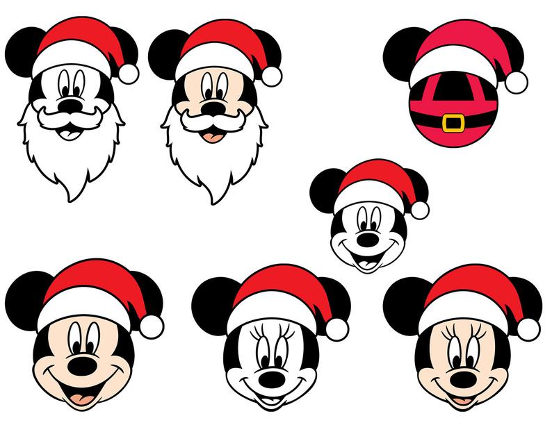 Mickey Christmas SVG, Disney Christmas SVG, Mickey Santa SVG, Holiday, Minnie, Christmas, Cricut, Silhouette, Cut Files, Clipart, Dxf, Png