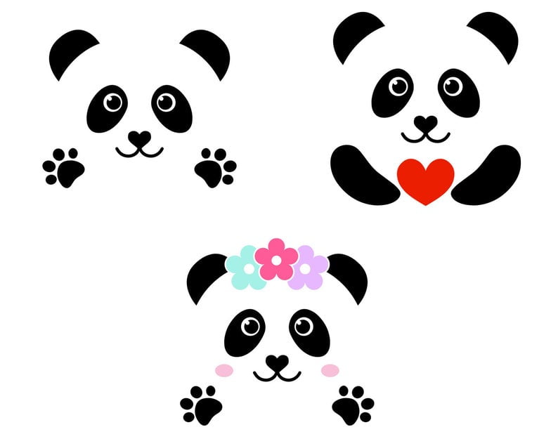 Download Panda Svg Panda Face Svg File Cute Panda Head Clipart Vector Files 3d Stl Models For Cnc Routers And 3d Printers