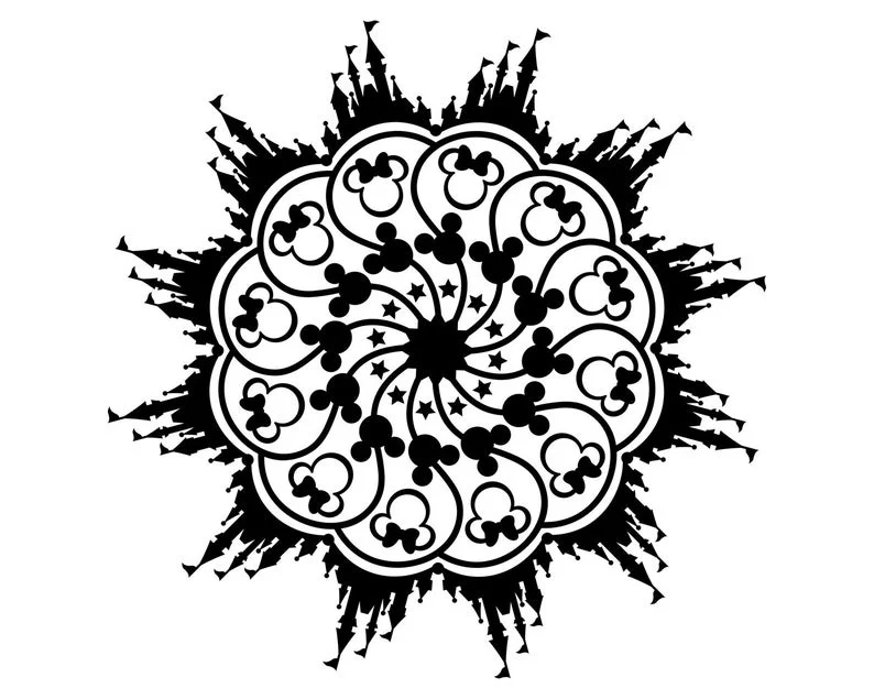 Mickey Mouse SVG, Disney Mandala SVG, Mickey Mandala SVG, Minnie Mandala Svg, Modern Mandala Svg, Disney Svg, Cricut, Silhouette, Cut File