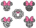 Mickey Mouse SVG, Minnie Mouse SVG, Mickey Head, Minnie Bow, Mandala, Tshirt Svg Design, For Cricut, For Silhouette, Cut File, Dxf, Eps, Png