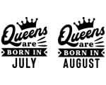Queens Are Born in SVG January February Narch Birthday SVG Vector Files