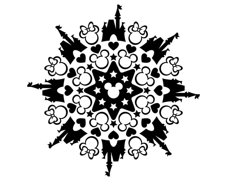 Mickey Mouse SVG, Disney Mandala SVG, Mickey Mandala SVG, Minnie Mandala Svg, Modern Mandala Svg, Disney Svg, Cricut, Silhouette, Cut File