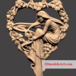 Heart Girl 3D STL Necklace Model