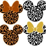 Mickey Leopard SVG, Mickey Cheetach SVG, Mickey Flower SVG, Mickey Outline, Minnie Svg, For Cricut, For Silhouette, Cut File, Dxf, Png