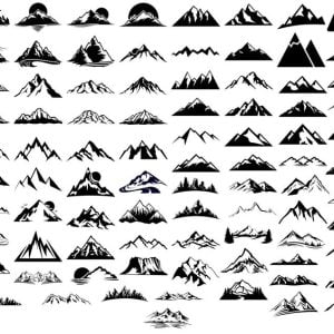 Mountain SVG, File For Cricut, For Silhouette Cut Files, Vector, Digital File, Mountains SVG, Dxf, Eps, Png, Svg