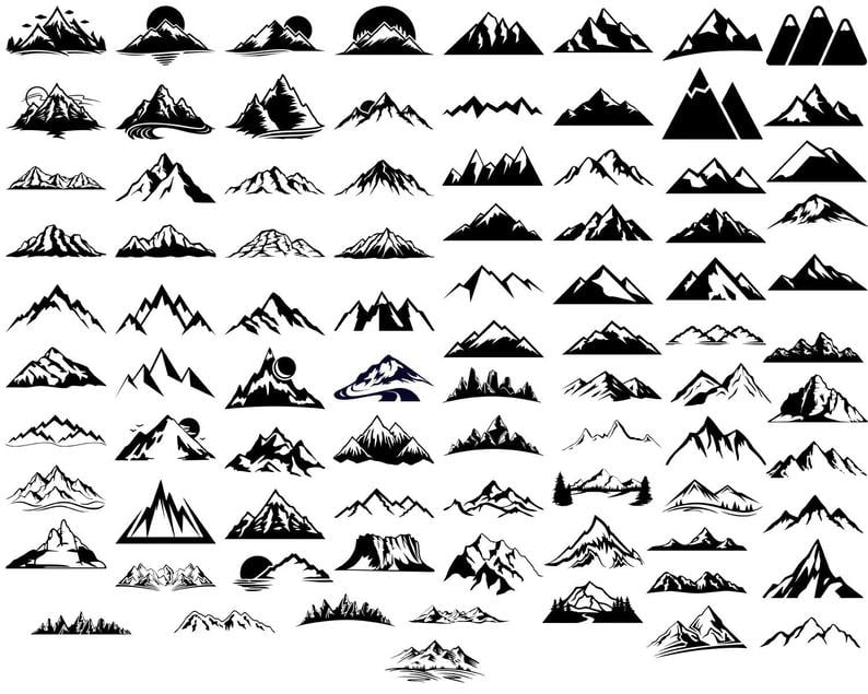 Download Mountain Svg File For Circuit For Silhouette Cut Files 3d Stl Models For Cnc Routers And 3d Printers