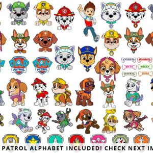 Paw Patrol SVG, Clipart, PNG, For Cricut, Bundle, Printable, Chase, Skye, Everest, All Family, Dxf, Pdf, Layered SVG File