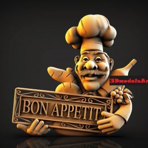 Bon Appetit 3D STL Model for CNC and 3D Printer