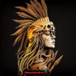 Injun Girl 3D STL Model
