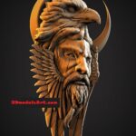Warrior with an Eagle 3D STL Model for CNC or 3D Printer