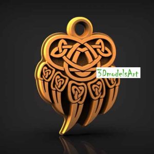 Bear amulet necklace 3D STL Model for CNC Router and 3D Printer