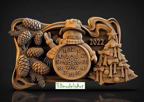 This is a  Christmas Clock 3D STL Model  for CNC Router or 3D Printing
