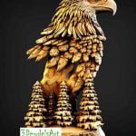 Mountain Eagle 3D STL Model for CNC Router or 3D Printing