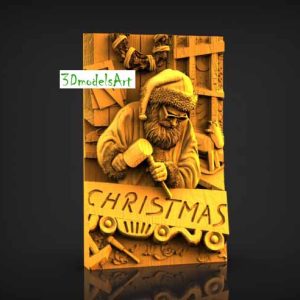 Santa Christmas 3D STL Model  for CNC Router or 3D Printing