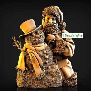 Santa and Snowman 3D STL Model  for CNC Router or 3D Printing