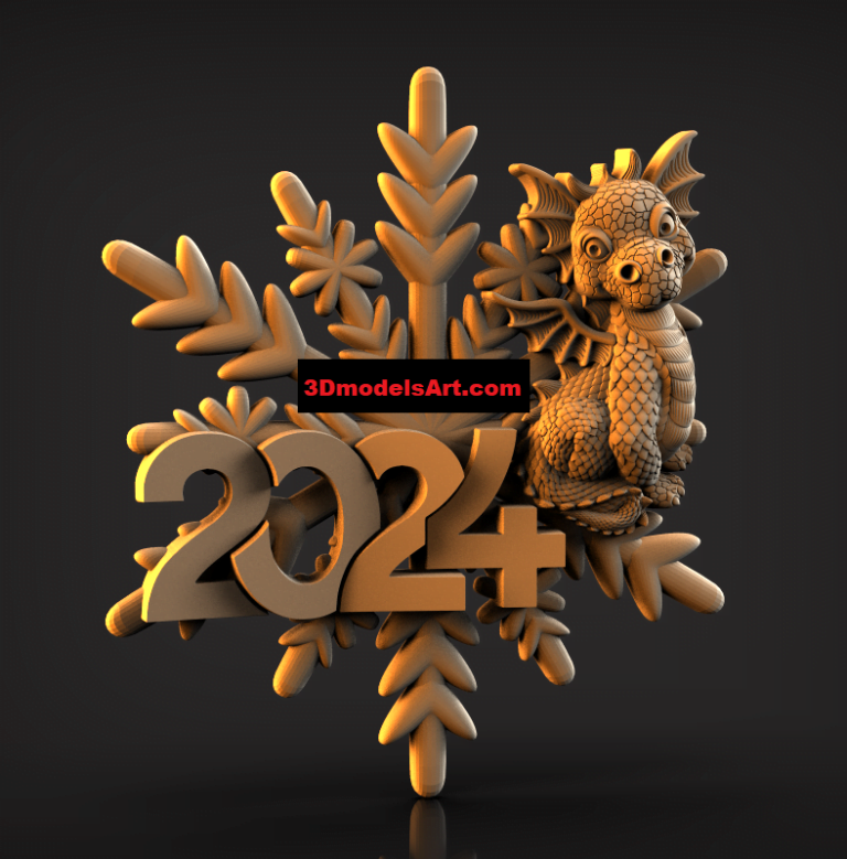 New Year Dragon 2024 3D STL Model For CNC Router And 3D Printers   New Year Dragon 2024 3D STL Model 768x779 